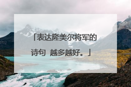 表达隆美尔将军的诗句 越多越好。