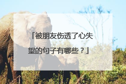 被朋友伤透了心失望的句子有哪些？