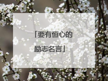 要有恒心的励志名言