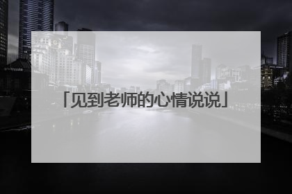 见到老师的心情说说