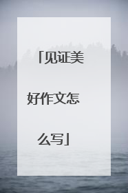 见证美好作文怎么写
