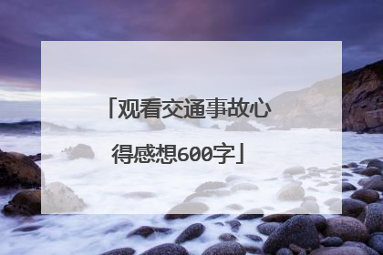 观看交通事故心得感想600字