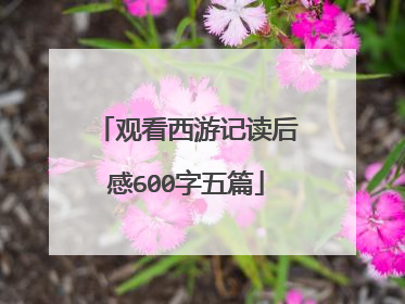 观看西游记读后感600字五篇