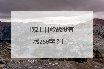 观上甘岭战役有感260字？