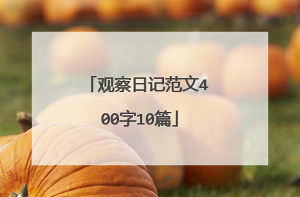 观察日记范文400字10篇