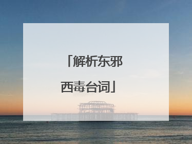 解析东邪西毒台词