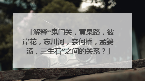 解释“鬼门关,黄泉路,彼岸花,忘川河,奈何桥,孟婆汤,三生石”之间的关系?