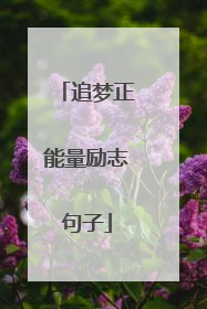 追梦正能量励志句子