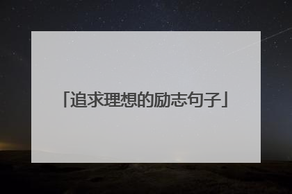 追求理想的励志句子