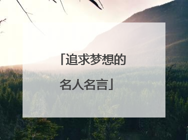 追求梦想的名人名言