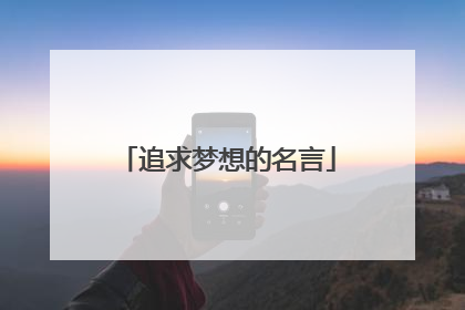 追求梦想的名言