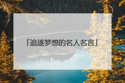 追逐梦想的名人名言