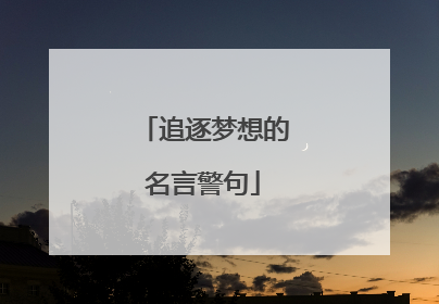 追逐梦想的名言警句