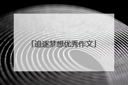 追逐梦想优秀作文
