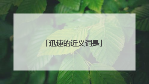 迅速的近义词是