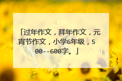 过年作文,拜年作文,元宵节作文,小学6年级,500--600字。