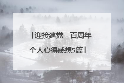 迎接建党一百周年个人心得感想5篇