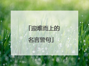 迎难而上的名言警句
