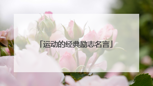 运动的经典励志名言