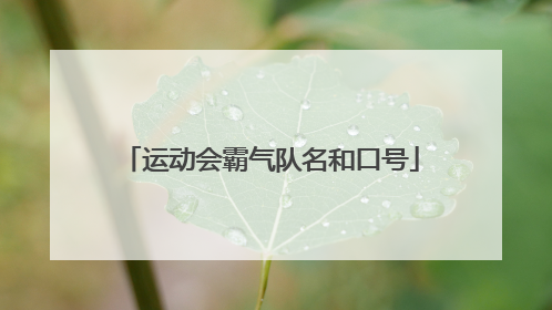 运动会霸气队名和口号