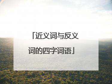 近义词与反义词的四字词语