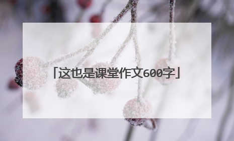这也是课堂作文600字