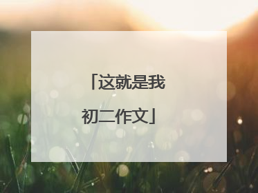 这就是我初二作文