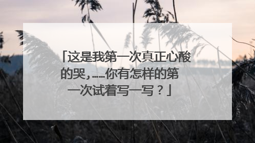 这是我第一次真正心酸的哭,……你有怎样的第一次试着写一写？