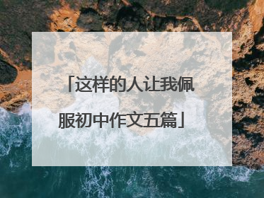 这样的人让我佩服初中作文五篇