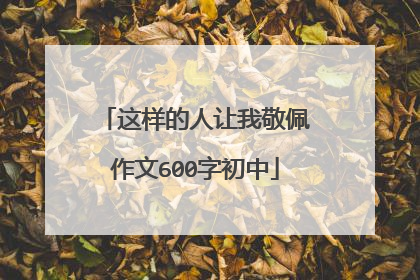 这样的人让我敬佩作文600字初中