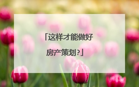 这样才能做好房产策划?