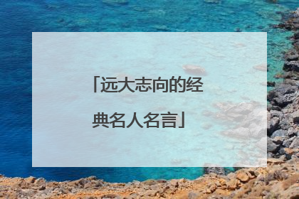 远大志向的经典名人名言