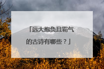 远大抱负且霸气的古诗有哪些？