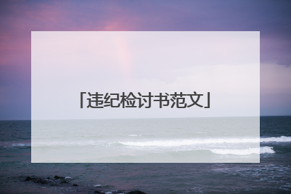 违纪检讨书范文