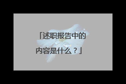 述职报告中的内容是什么？