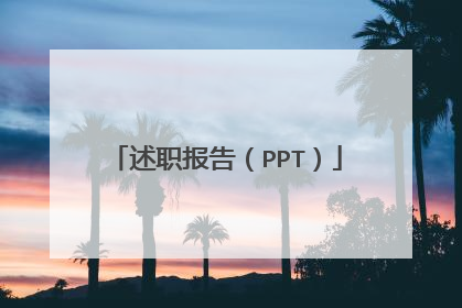 述职报告（PPT）