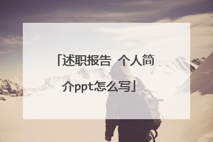 述职报告 个人简介ppt怎么写