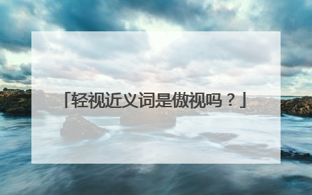 轻视近义词是傲视吗？