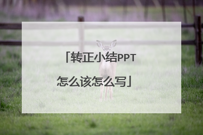 转正小结PPT怎么该怎么写