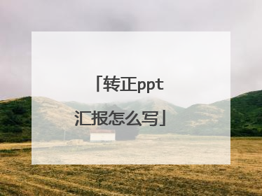 转正ppt汇报怎么写
