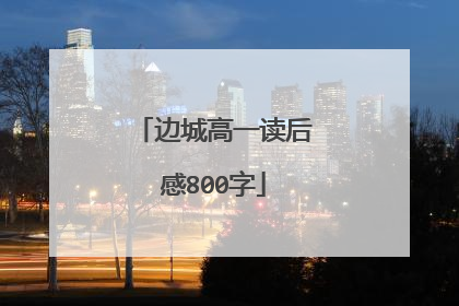 边城高一读后感800字
