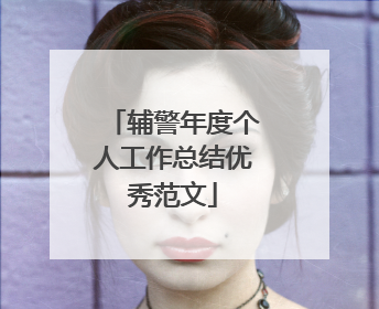 辅警年度个人工作总结优秀范文