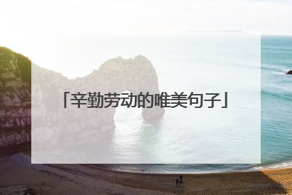 辛勤劳动的唯美句子