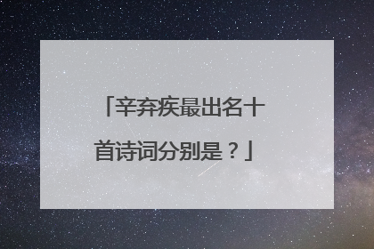 辛弃疾最出名十首诗词分别是？