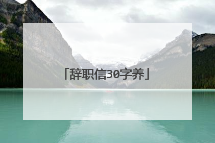 辞职信30字养