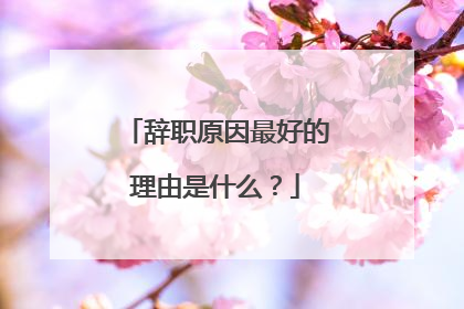 辞职原因最好的理由是什么？
