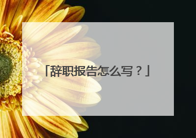 辞职报告怎么写？