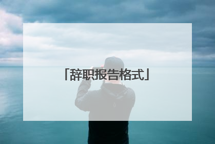辞职报告格式