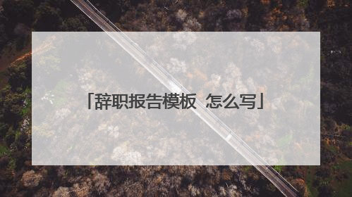 辞职报告模板 怎么写