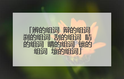 辨的组词 辩的组词 刹的组词 刮的组词 睛的组词 晴的组词 镶的组词 壤的组词